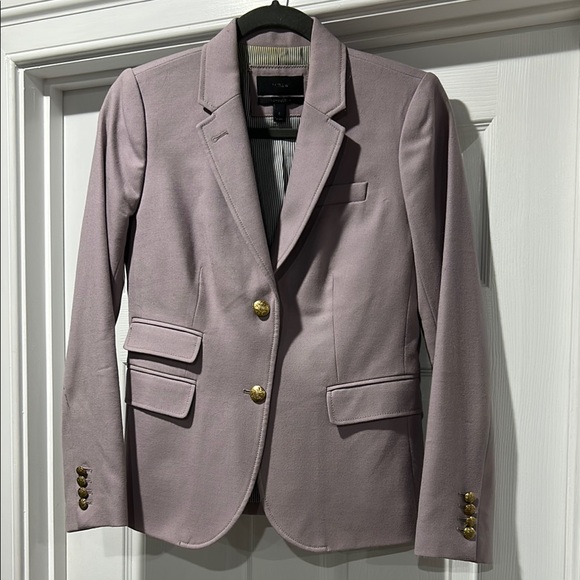 J. Crew Purple Lilac Grey Schoolboy Blazer with Notched Lapels Gold Buttons - Picture 3 of 7